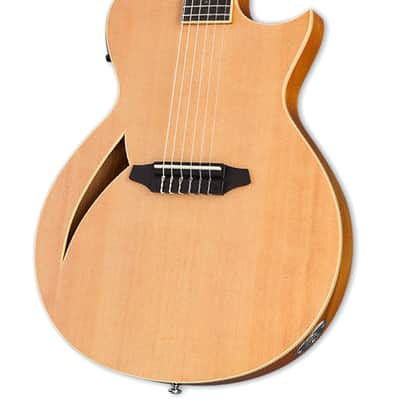 ESP LTD TL-6N Thinline Nylon String Acoustic/Electric Guitar – Natural image 5