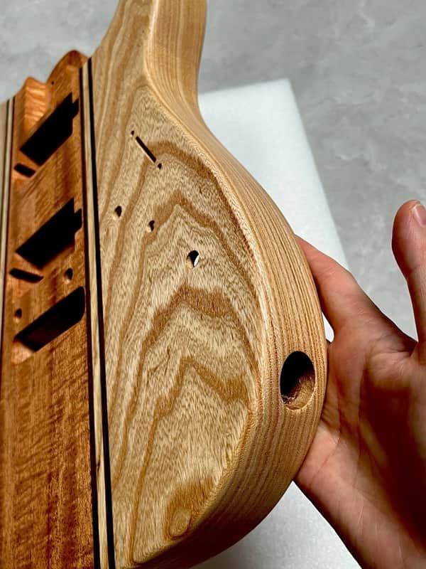 Mahogany Satin Handcrafted 9-Piece Guitar Body Ash &  Natural Wood Grain image 1