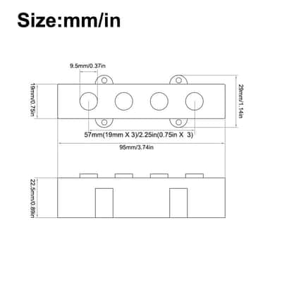 Flat Large Poles 4 String Jazz Bass Style Pickups image 5