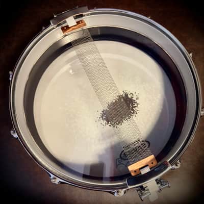 PEARL DRUMS  3-1/2” x14” Free Floating Steel Shell  Piccolo Snare Model number SL-8114P 1997 - Black image 10