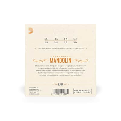 D'Addario EJ67 Nickel Mandolin, 11-39 image 2