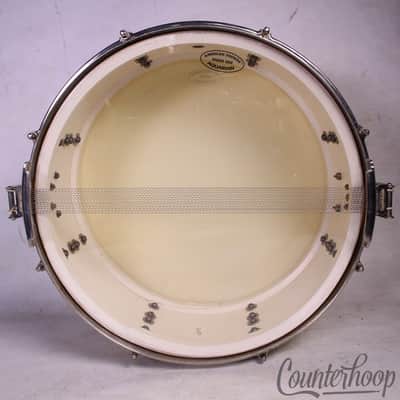 Leedy&Ludwig Broadway Snare Drum WMP 14x5.5"White Marine Pearl NOB Brass 50s#390 image 10
