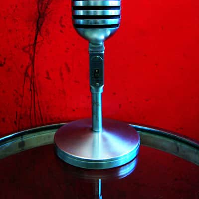 Vintage 1950's Electro-Voice 950 Cardax Crystal Microphone Hi Z w 423A desk stand display prop image 1