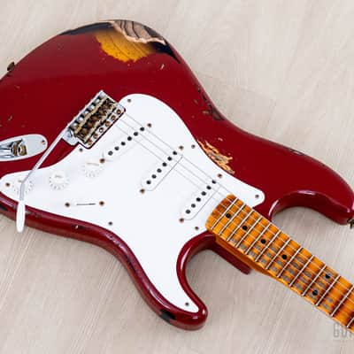 2024 Fender Custom Shop Limited Edition 1954 Stratocaster 70th Anniversary Heavy Relic, Cimarron Red Over Two-Tone Sunburst image 7