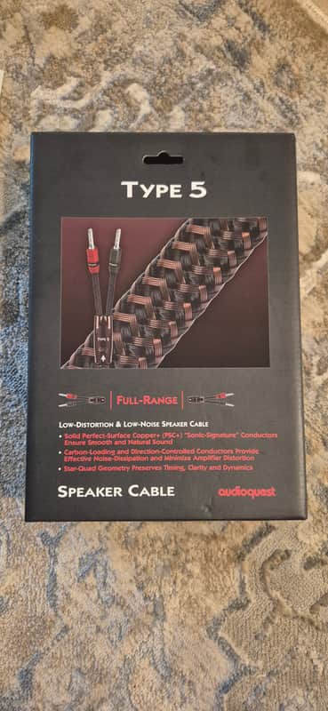 AudioQuest Type 5 Speaker Cable - Pair - 10 feet - Full range Banana image 1