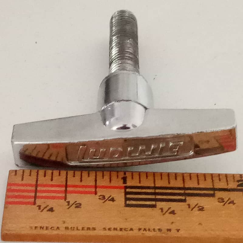 Ludwig 1.5"x5/16"-20 Wing-Screw Chrome T-Handle Cymbal/Tom Stand Part Vintage70s image 1