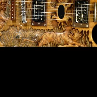 Blueberry Guitar Handmade Electric Guitar Tiger Motif 2022 - Hand Carved & Hand Made image 4