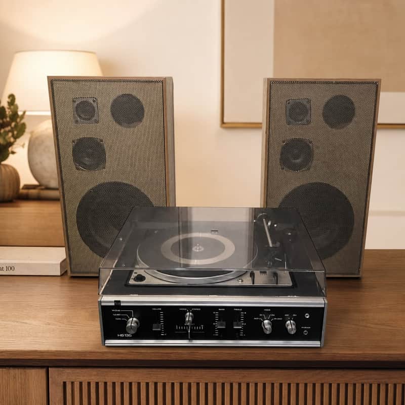 DUAL HS-135 / 1224 Rare Vintage Turntable System Serviced Warranty Speakers image 1