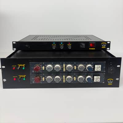 Vintage Neve 1081 4 band mic pre / eq pair. not reissue  in mercenary audio rack with psu…. fully serviced plug and play image 1