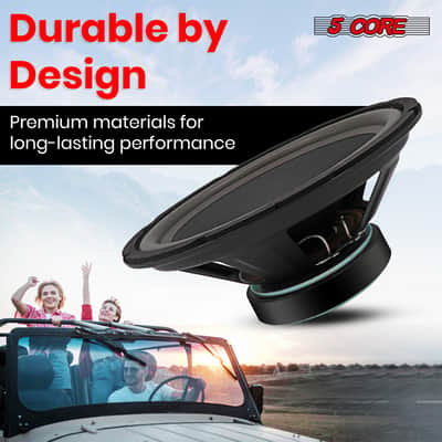 5 Core 10 Inch Subwoofer pair 600W Car Audio Sub Woofer 4 Ohm w Deep Bass Replacement Loud Speaker image 9