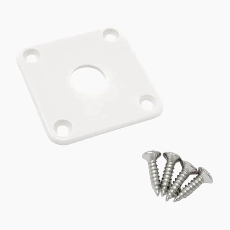 Allparts Plastic Square Jackplate for Gibson Les Paul, WHITE image 1