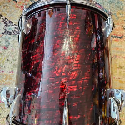 Sonor Teardrop 20-16-13-12" Drum Kit in Ruby Pearl 6-ply Beech image 12