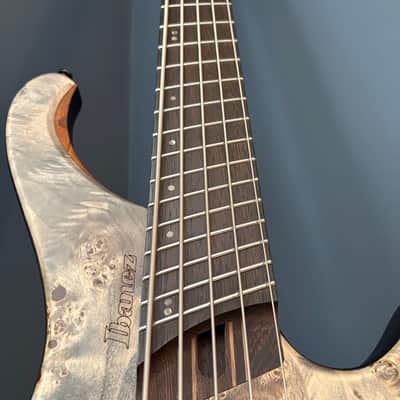 Ibanez EHB1505MS Bass Guitar, 5 String, Mahogany Body, Panga Panga Neck & Fingerboard - Black Ice Flat image 17