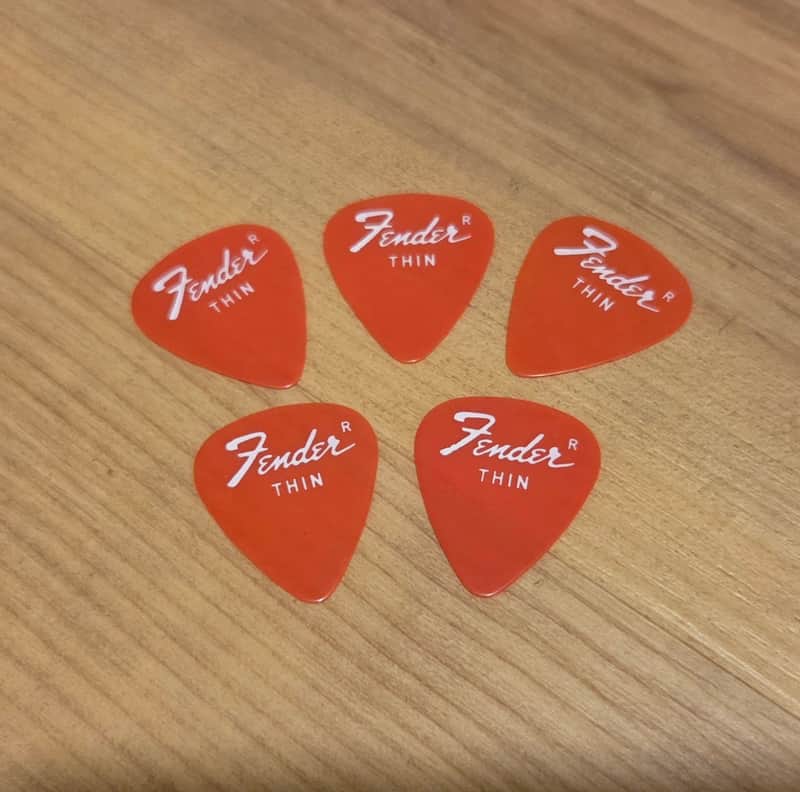 Lot of Five Vintage 1970's Fender Thin Guitar Picks! Rare, Original Case Candy! image 1
