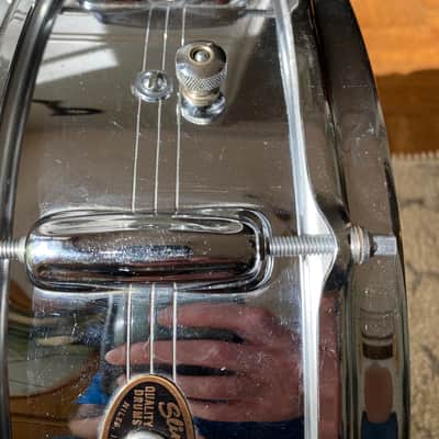 Slingerland No. 132 Gene Krupa Sound King 5x14" 10-Lug Chrome Over Brass Snare Drum 1963 - 1977 image 7