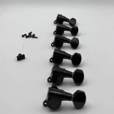 Fender 6 Inline Tuners Gotoh Made In Japan MIJ 1980’s - Black image 1