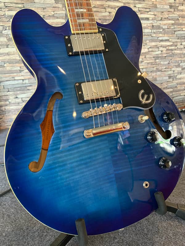 Epiphone ES 335 Pro Blue Burst Custom Shop Limited Edition | Reverb