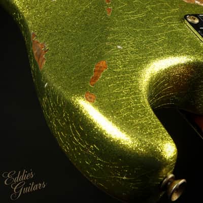 2023 - Fender Custom Shop Eddie's Guitars Exclusive Dealer Select Roasted 1963 Stratocaster Heavy Relic - Chartreuse Sparkle #XN15600 image 14