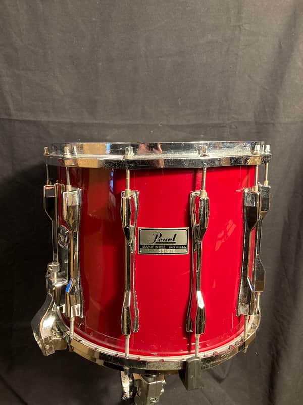 Pearl - 10x14" Maple 12-lug Marching Snare Drum 1980's - Red Wrap image 1