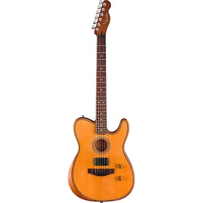 Fender Acoustasonic Standard Telecaster Electric Guitar. Aged Natural image 4