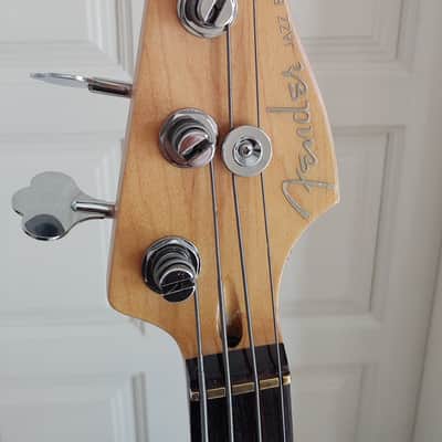 Fender Jazz Bass Deluxe Series 24 Fret MIK Korea Cherry Sunburst, Quilted Maple top.   90's Sunburst image 7