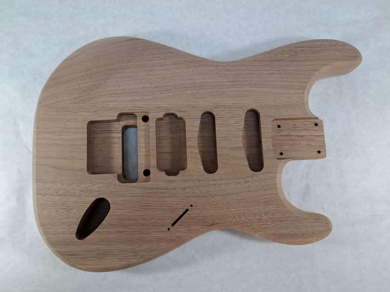 Unfinished Walnut HSS guitar body - for Fender Strat Stratocaster neck Floyd Rose J1981 image 1