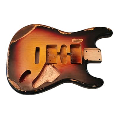 Relic NITRO three tone sunburst Gloss Alder Strat guitar body - 1.7kg image 6