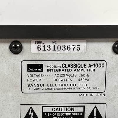 Vintage Sansui Classique A-1000 Integrated DC Servo Stereo Amplifier Receiver image 9