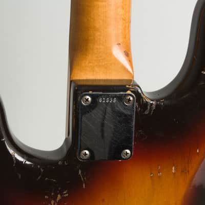 Fender Precision Bass Solid Body Electric Bass Guitar (1961), ser. #61838, original brown tolex hard shell case. image 13