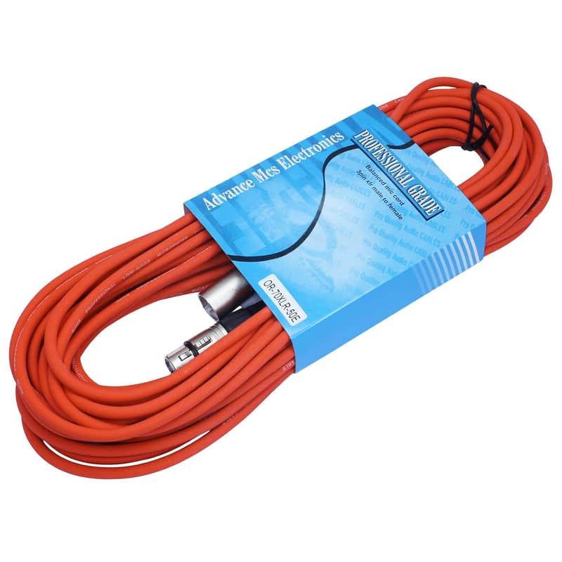 50 Foot Male To Female Xlr Microphone Cable (Orange) image 1