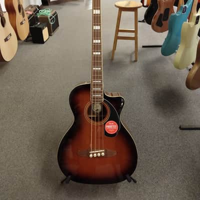 New Fender Kingman Acoustic-Electric Bass Guitar - Shaded Edge Burst with Deluxe Gigbag image 3