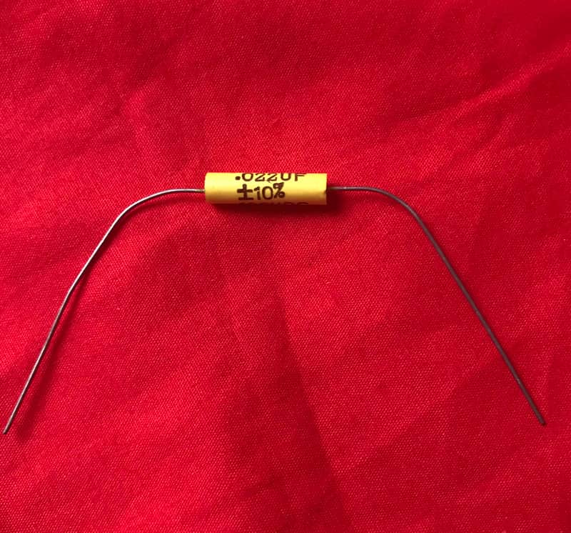 GE .022 uF 100V NOS Yellow Tone Capacitor 10% Film/Foil Polyester, Mylar c. 1968 image 1