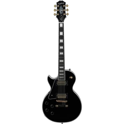 Epiphone Inspired by Gibson Les Paul Custom Electric Guitar, Left-Handed (with Gig Bag), Ebony image 2