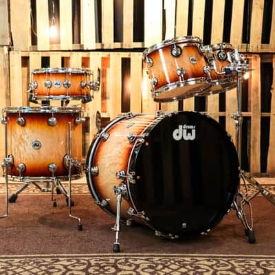 DW Collector's Natural To Deep Red Burst Over Quilted Maple Kit - SO#1134318 image 1