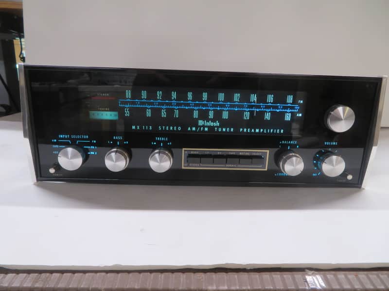 McIntosh MX113 Preamplifier with Tuner early 1970's - black and glass image 1