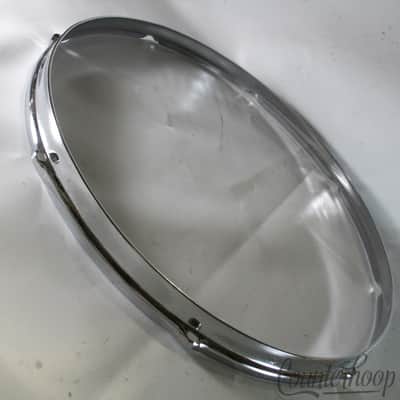 *Slingerland 18" Floor Tom Drum Batter Rim/Hoop 8-Lug Stick-Saver Chrome Vintage image 1