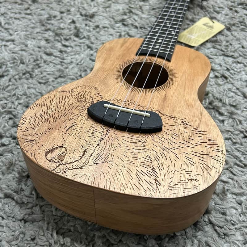 LAILA UFG2311C BEAR concert ukulele with bear engraving + cover image 1