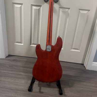 Squier by Fender P-Bass Precision Custom Stained Upgraded Cherry image 3