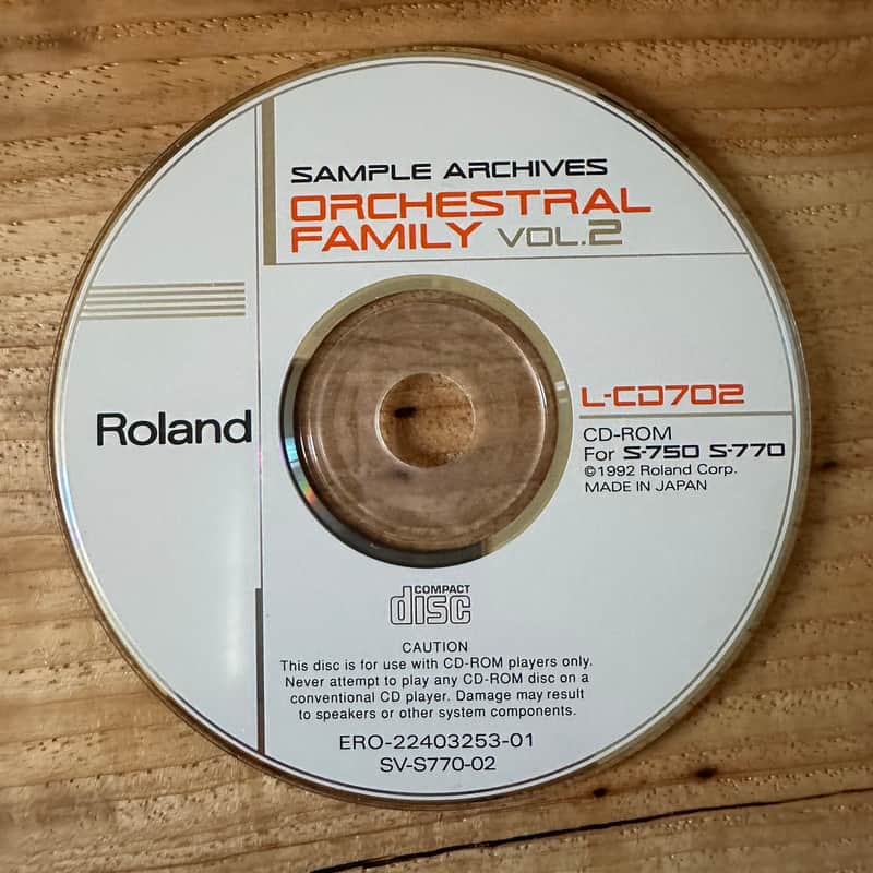 (17892) Roland Orchestral Family Vol 1 & 2 CD ROM for S-750 S-770 L-CD702 image 1