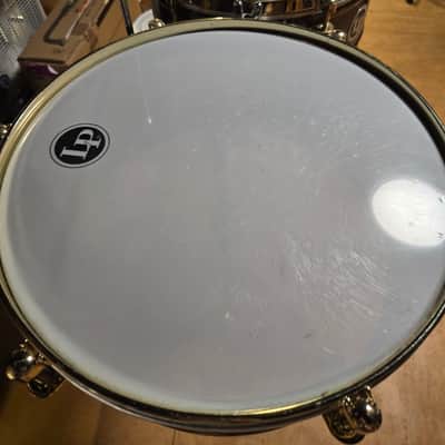 Latin Percussion LP257-KP Karl Perazzo Signature 14/15" Bronze Timbales with Gold Tone Hardware 2010s - Antiqued Bronze image 5