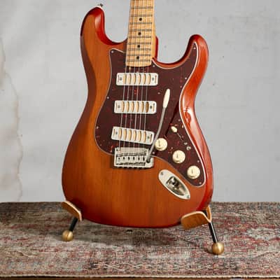 Ronin Morningstar 2019 - Honey Burst w/ highly figured “Flame Maple” neck + Raw Aluminum FB Mini’s image 17