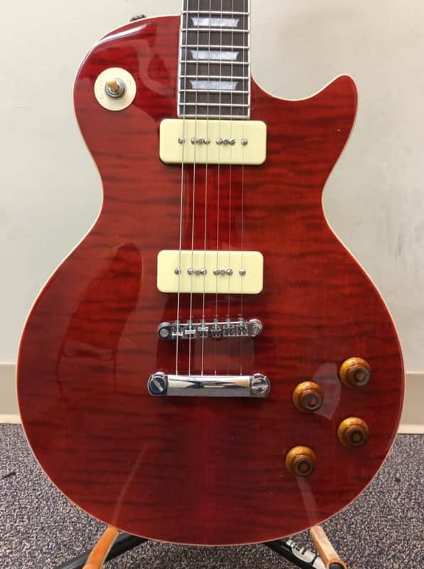 Red Unbranded LP Standard Electric Guitar - Dual Single Coil Pickups image 1