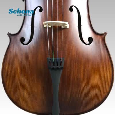 SCHONA SC-02ME Matte Entry Level Tiger Grain Maple Back/Sides Spruce Top Handmade Cello 4/4 Size Exam Practice Solo Performance image 6