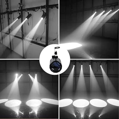 Pinspot Lights 2 Pack, Mini Disco Ball Spotlight for Mirror Ball, 5W White LED Beam Pin Spot Light with ON/Off Button for Disco Party Bar DJ Events (No Remote) image 3