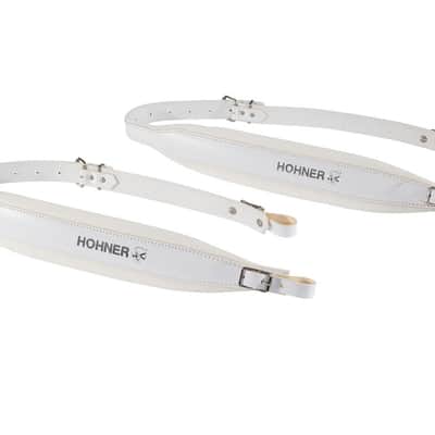 Hohner 42 In. X 3 In. White Leather Accordion Straps (ACC12-WHT) image 3