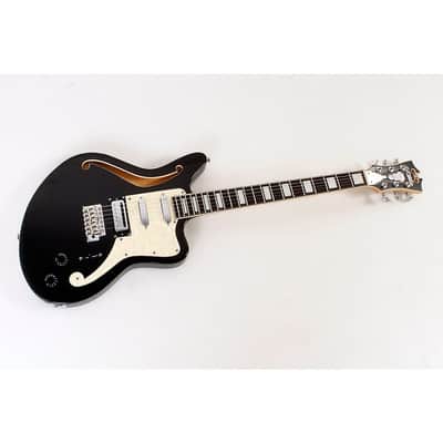 D'Angelico Premier Series Bedford SH Limited-Edition Electric Guitar with Tremolo Regular Black Flake image 1