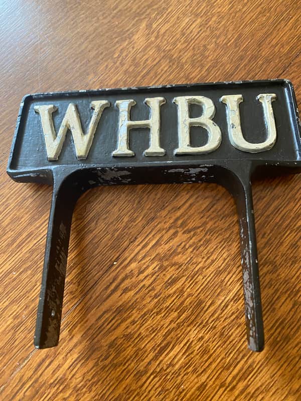 Microphone Flag for RCA 44 Microphones (1940s or 50s) - Black, WHBU (Muncie, Indiana) image 1