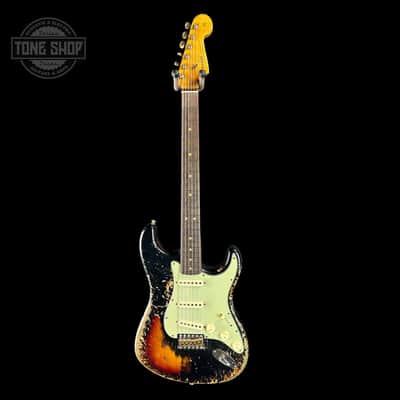 Fender Custom Shop Time Machine '63 Strat Super Heavy Relic Super Faded Aged Black Over 3 Color Sunburst w/case image 2