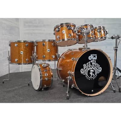 Used DW Collectors VLT 333 Maple 7pc Drum Set Burnt Orange Glass - Very Good image 1