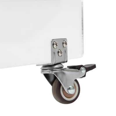 Clear Acrylic Record Player Stand with Wheels – Rolling Vinyl & CD Storage Table, 3-Tier Modern Cart image 3